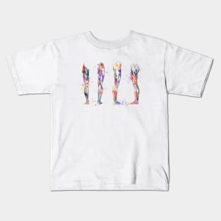 Leg Muscles Anatomy Colorful Watercolor Gift Kids T-Shirt